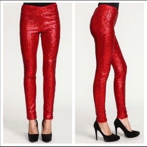 May & July red sequin pants